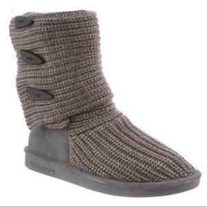 Bear paw tall knit grey boots